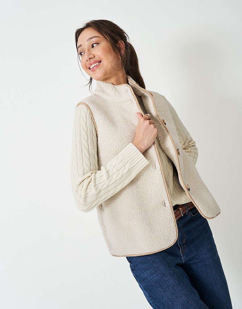 Borg Gilet in Oatmeal