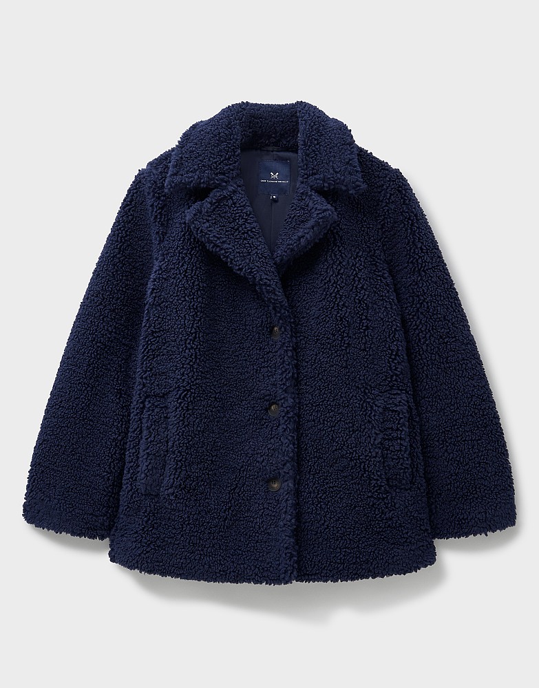 Collared Borg Pea Coat in Navy from Crew Clothing Company