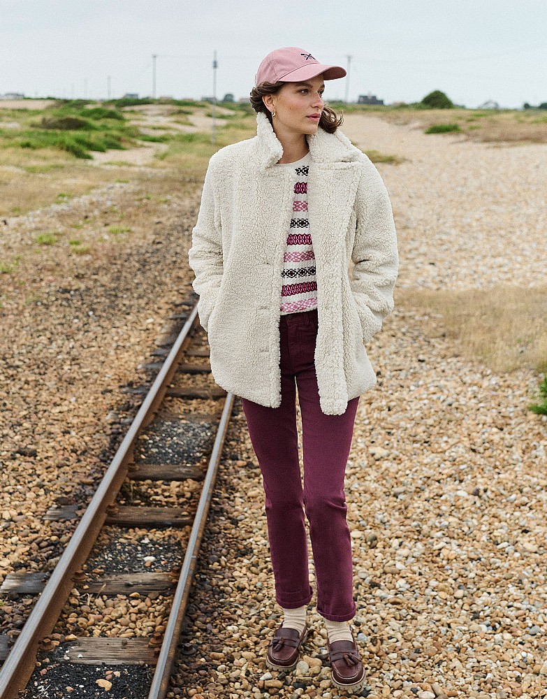 Collared Borg Pea Coat in Oatmeal