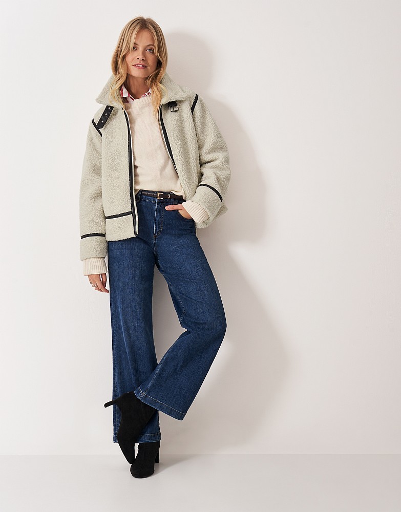 Borg Aviator Jacket in Oatmeal