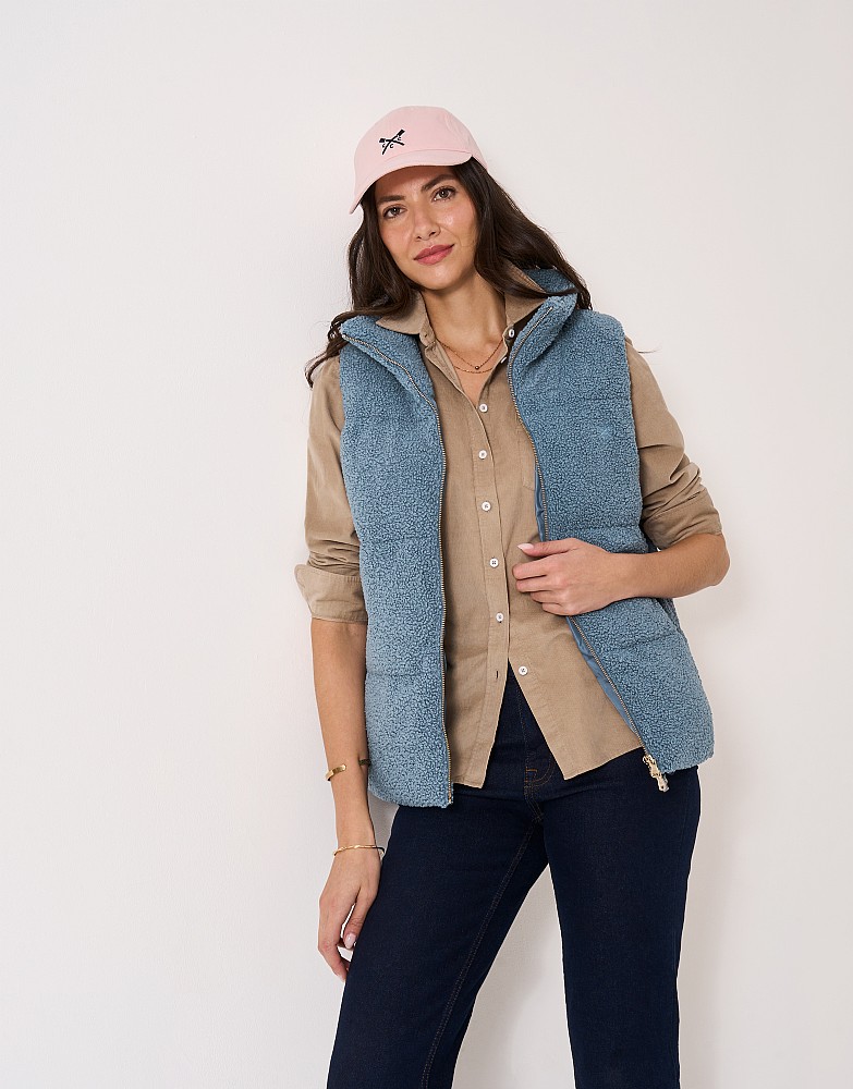 Borg Padded Gilet in Blue