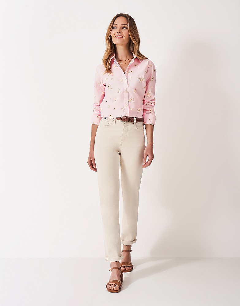 Lulworth Shirt in Light Pink Ditsy Daisy Print