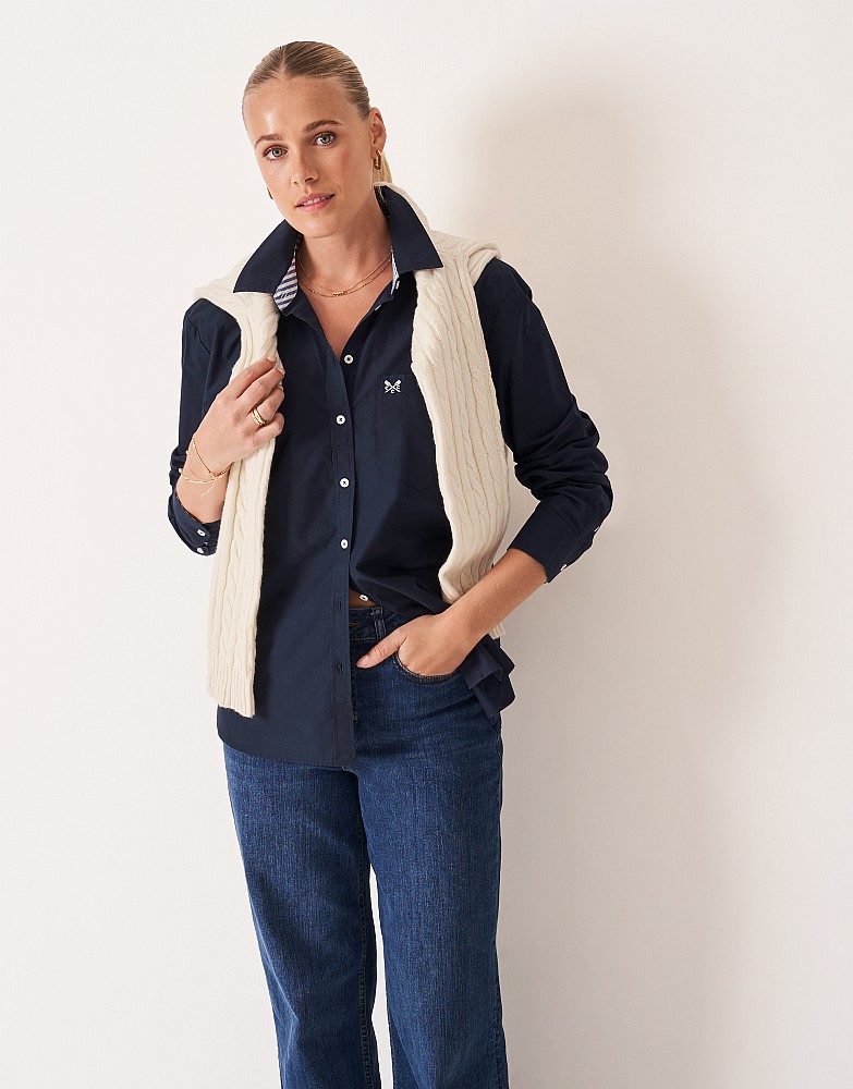 Poplin Shirt in Navy