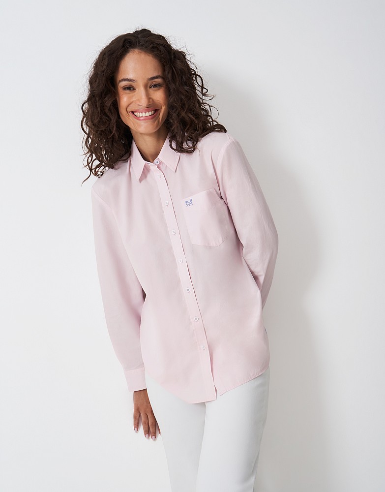 Poplin Long Sleeve Shirt in Pink