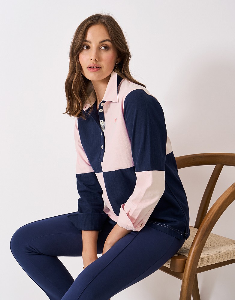 Deck Shirt in Pink and Navy