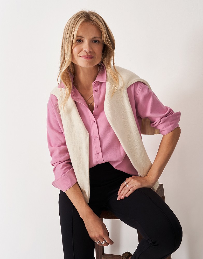 Boyfriend Fit Flannel Shirt in Pink