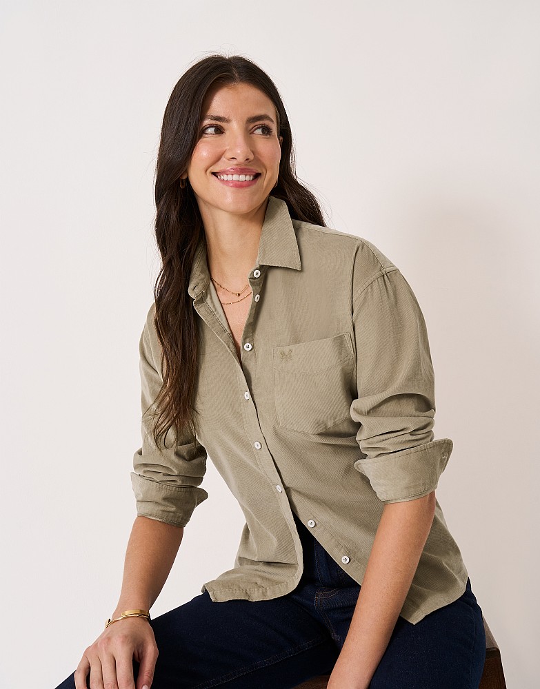 Corduroy Overshirt in Beige