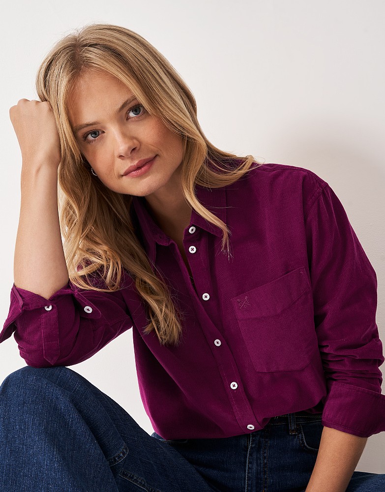 Corduroy Overshirt in Purple