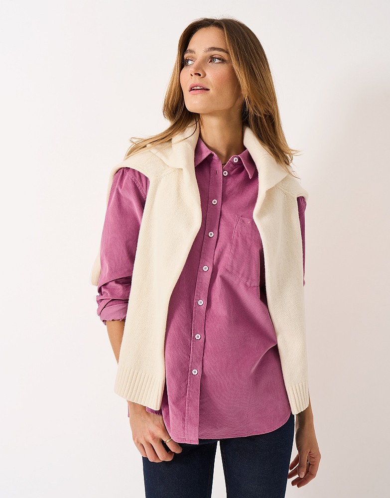 Corduroy Overshirt in Rose Pink