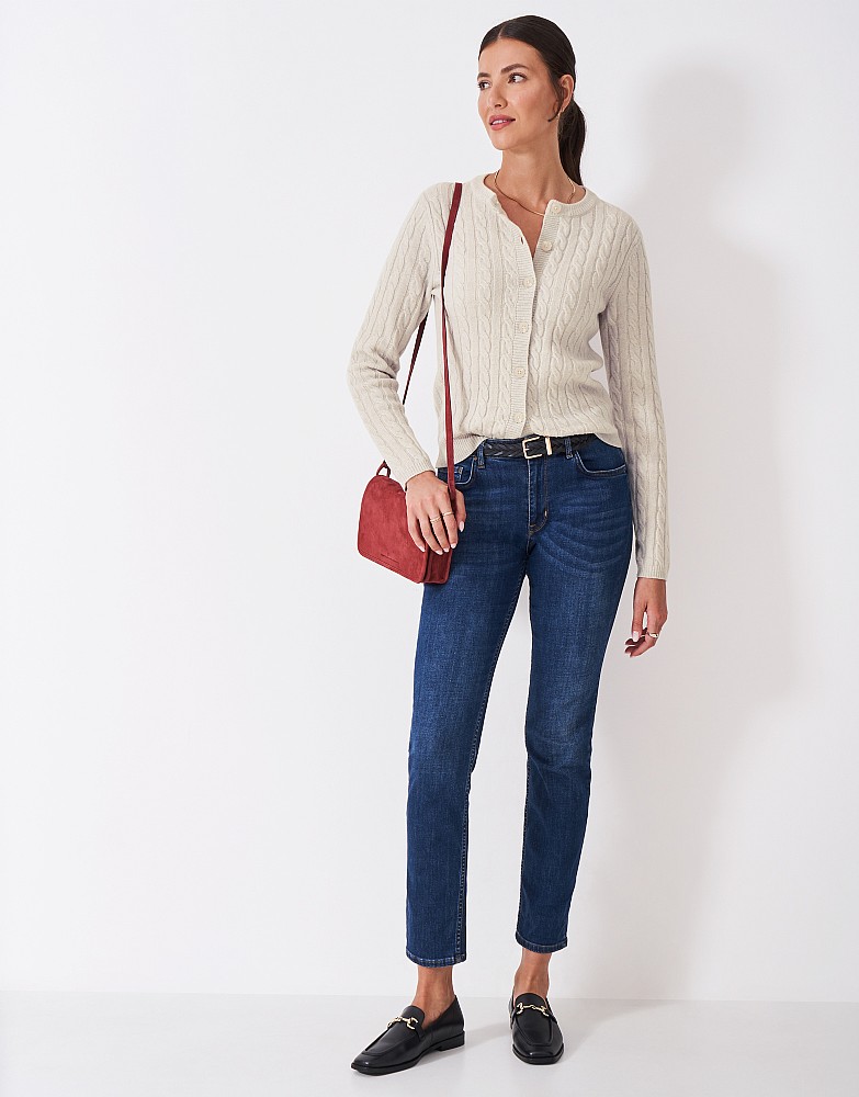 Harmony Merino Blend Cable Cardigan in Mist