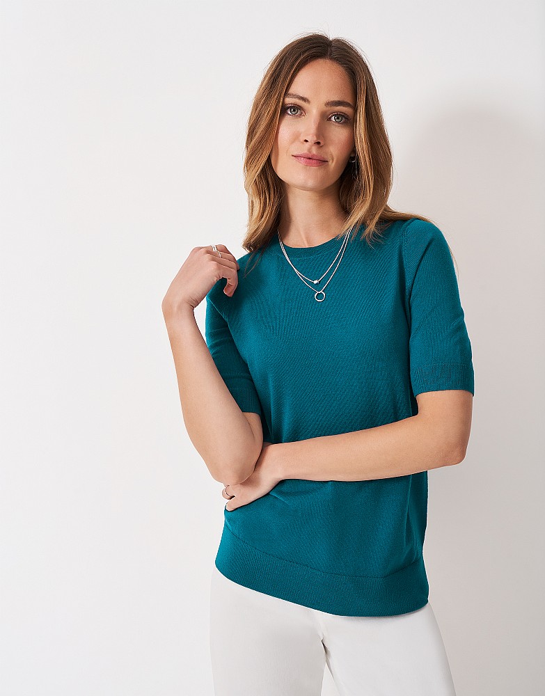 Merino Short Sleeve Tee in Blue