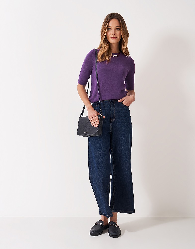 Merino Short Sleeve Tee in Purple