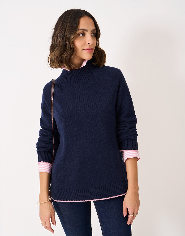 Merino Wool Jumper in Navy
