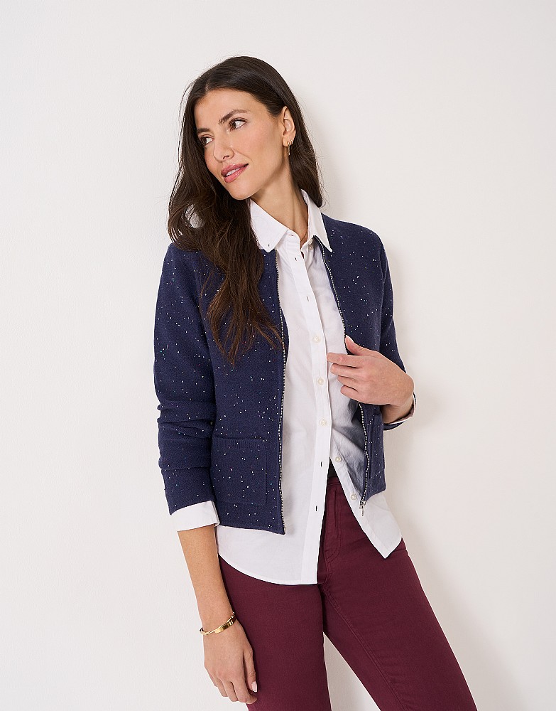 Glitterball Knitted Jacket in Blue