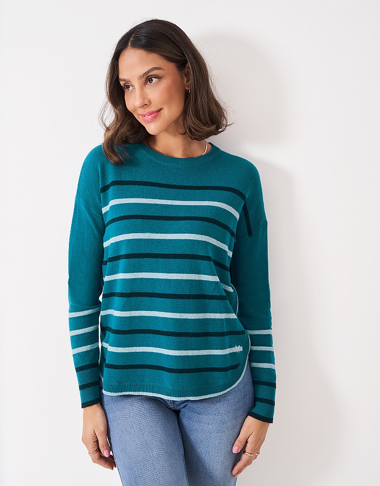 Harmony Rosie Merino Blend Jumper in Blue Stripes