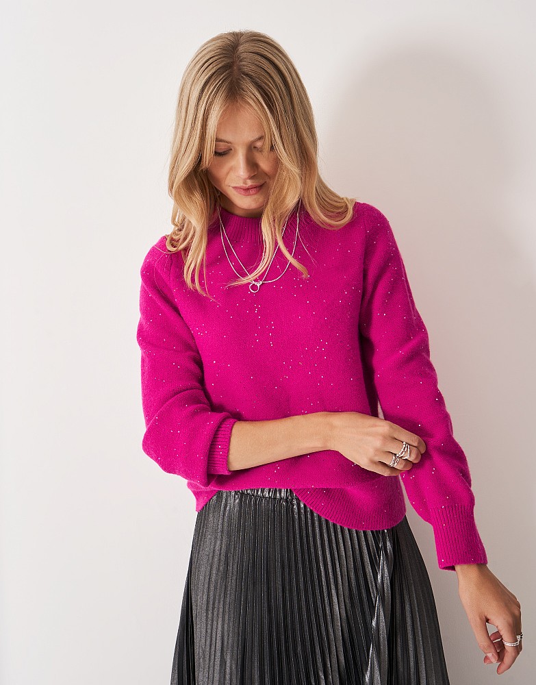 Glitterball Jumper in Bright Pink