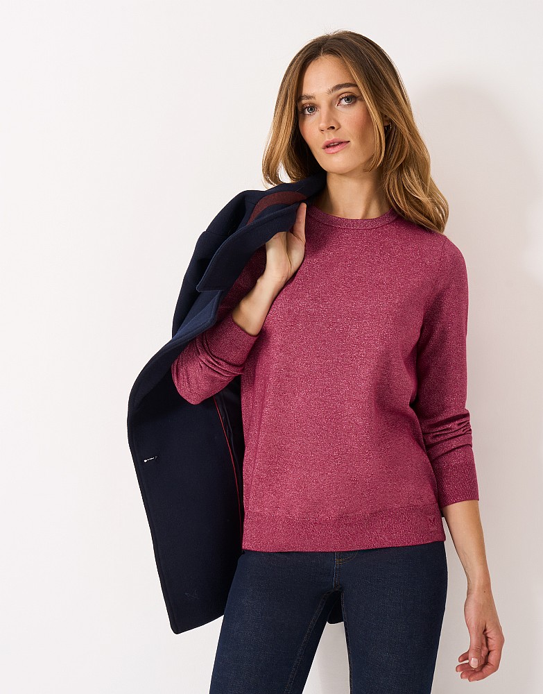 Lula Viscose Blend Sparkle Jumper in Cherry Red