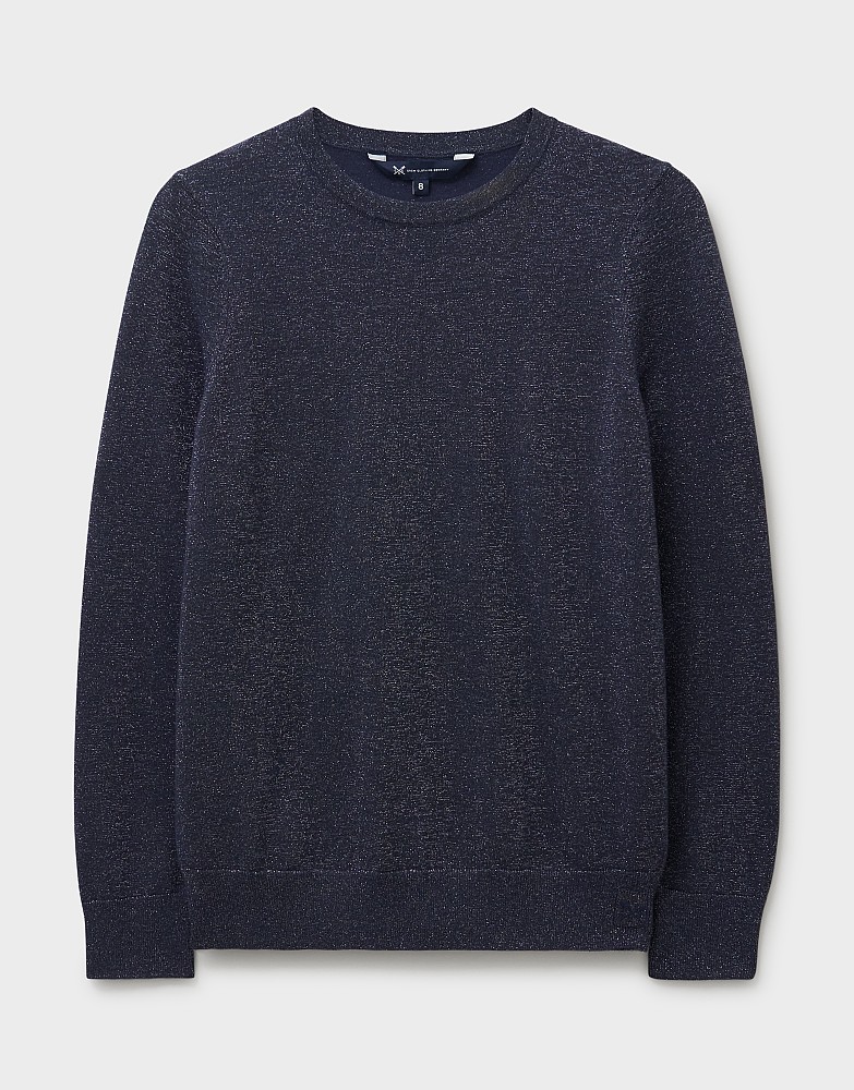 Women's Lula Viscose Blend Sparkle Jumper in Navy from Crew Clothing