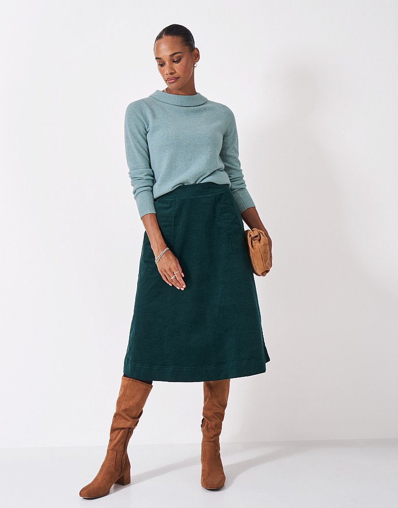 Merino Cashmere Collared Jumper in Soft Blue