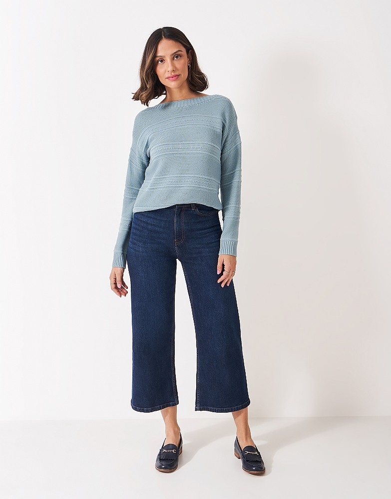 Cotton-Blend Tali Jumper in Dusty Blue