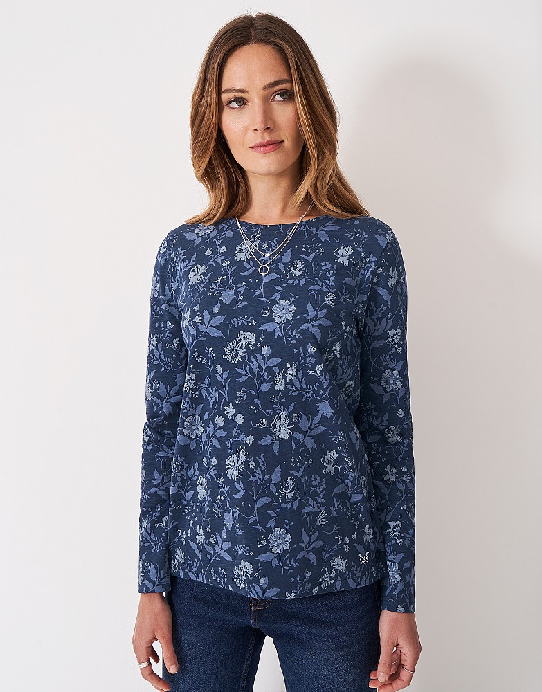 Cassandra Printed Top in Blue Floral