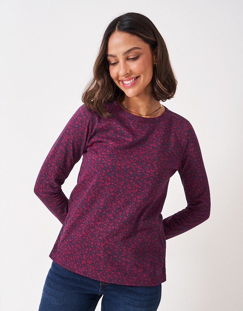 Cassandra Top in Navy and Burgundy