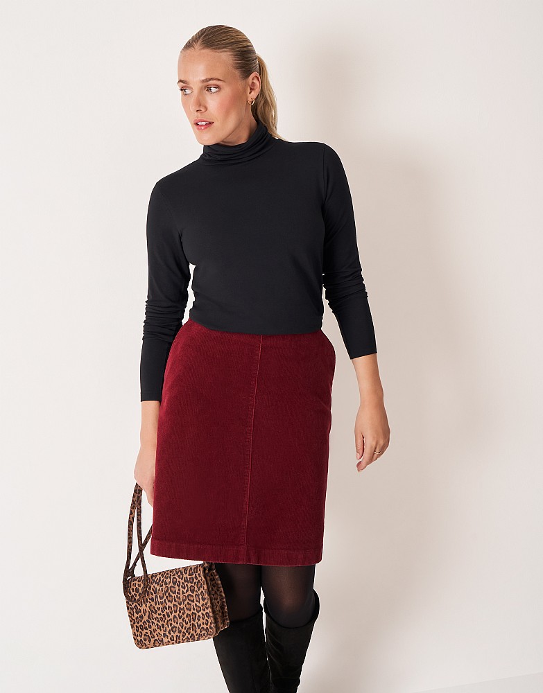 Modal Blend Second Skin Roll Neck Top In Black