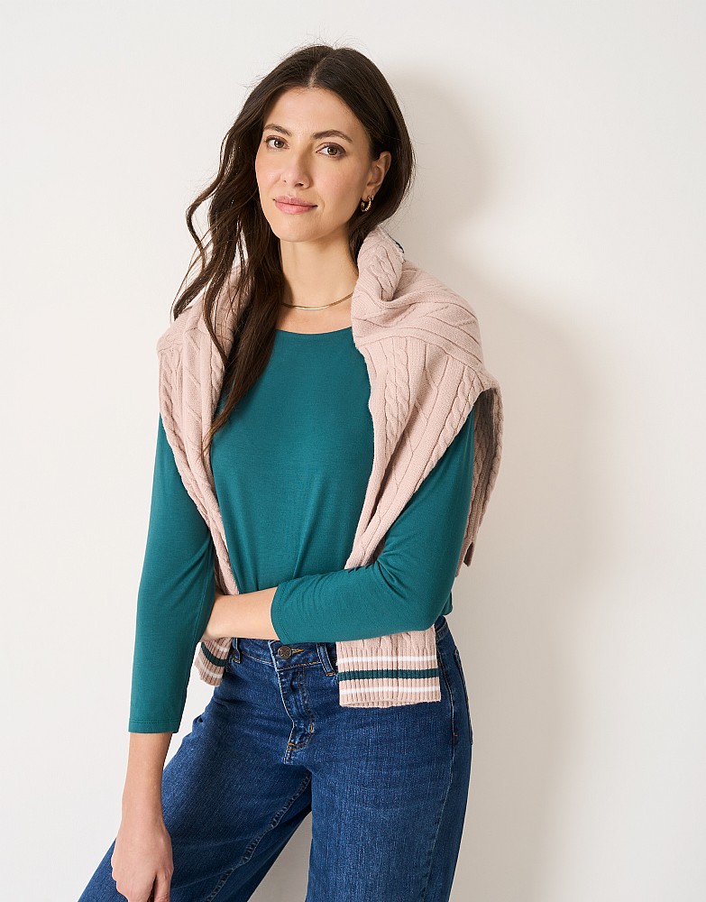 Jemma Boat Neck Top in Green