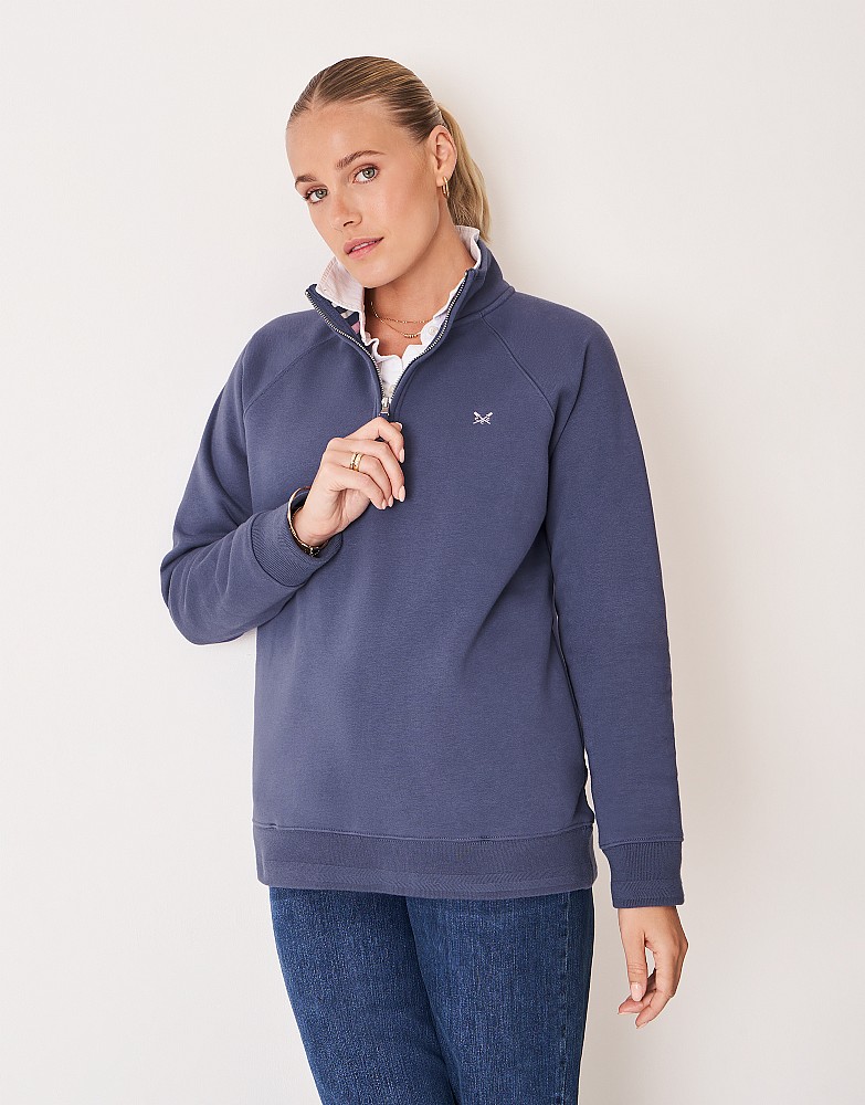 Half Zip Sweatshirt in Indigo Blue