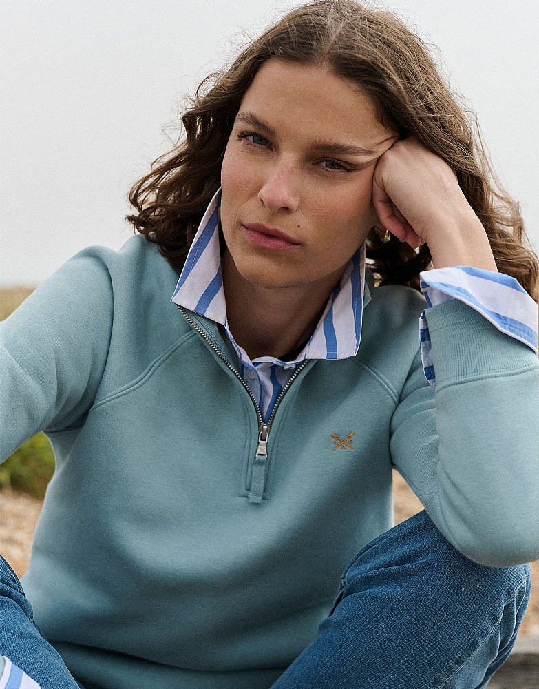 Half Zip Sweat In Teal