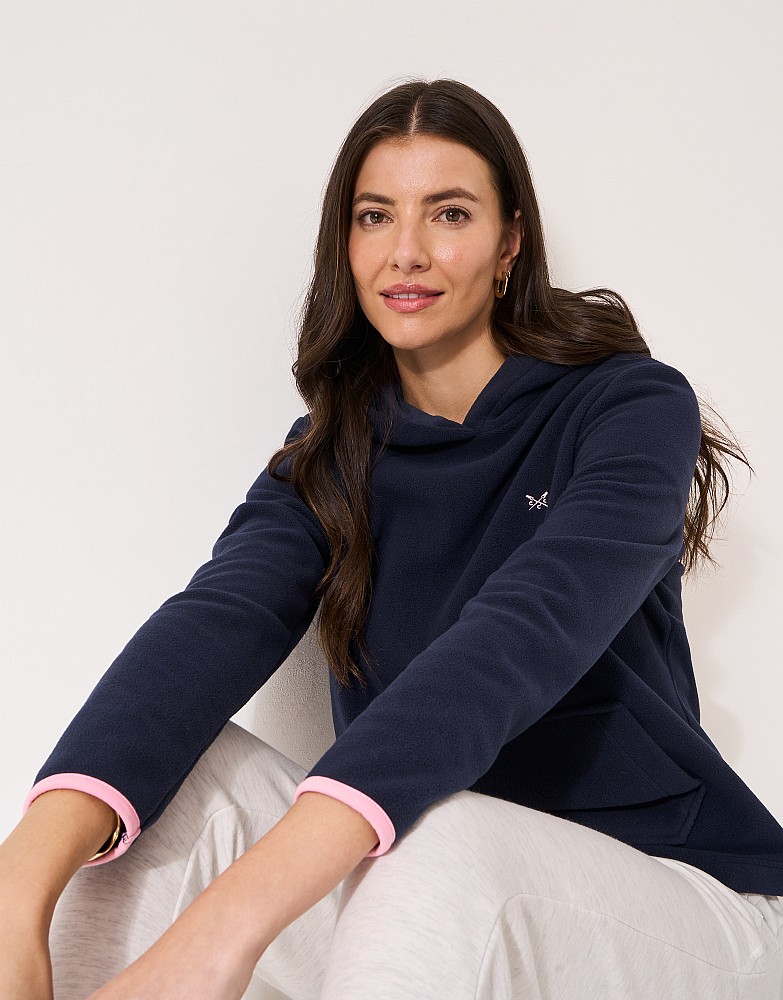 Micro Fleece Hoodie in Navy