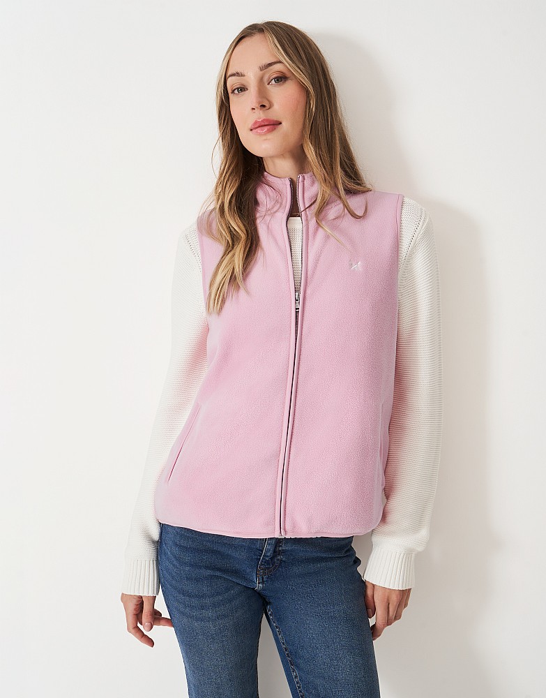 Micro Fleece Zip Gilet in Pink