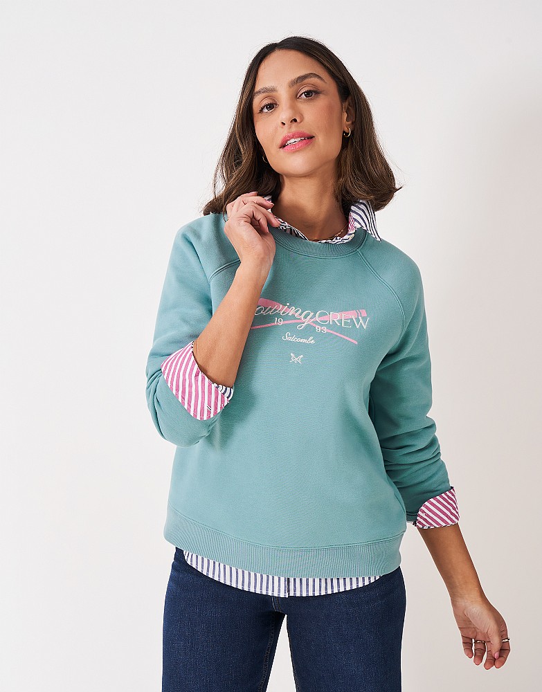 Graphic Super Soft Crew Neck Sweatshirt in Blue