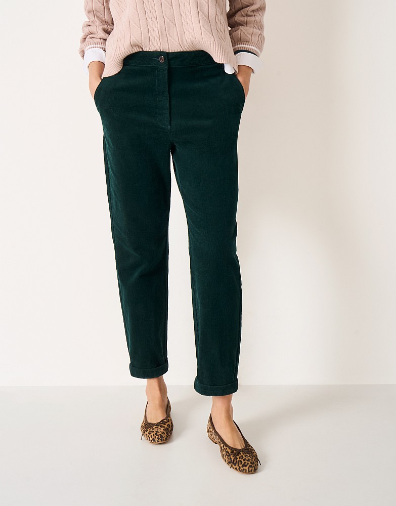 Tapered Cord Trouser in Bottle Green