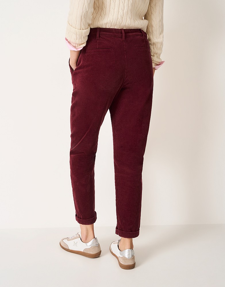 Tapered Cord Trouser in Berry