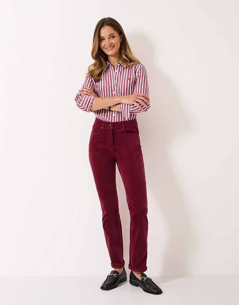 Velvet Trousers in Berry