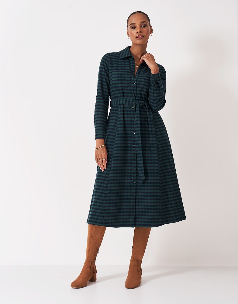 Plus Size Flannel Tshirt Dress Women's Signature Camp Flannel Shirt Dress,  Button-Front