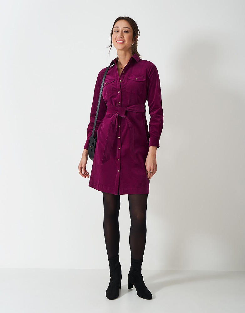 Elsie Cord Dress in Purple