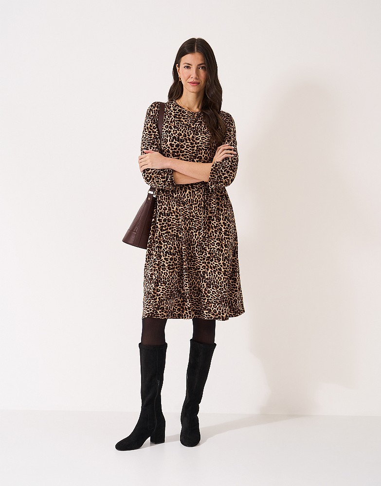 Mirabel Jersey Dress in Leopard Print