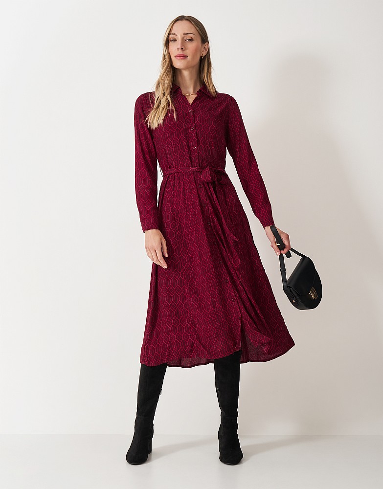 Sienna Shirt Dress In Berry