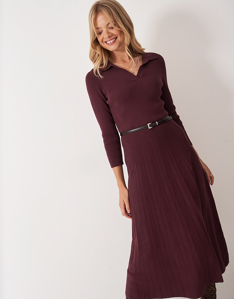 Poppy 3/4 Sleeve Dress in Berry