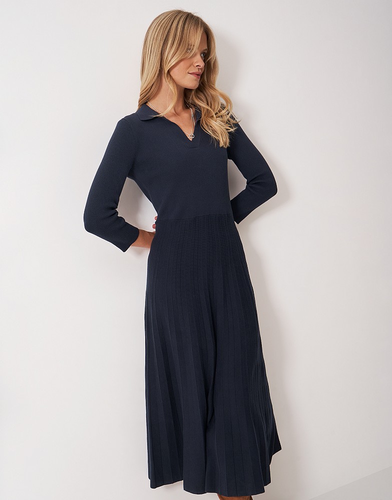 Poppy 3/4 Sleeve Dress in Navy