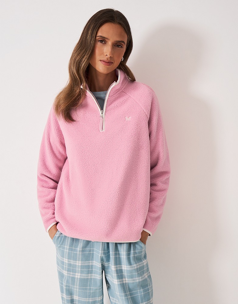 Half Zip Fleece in Pink