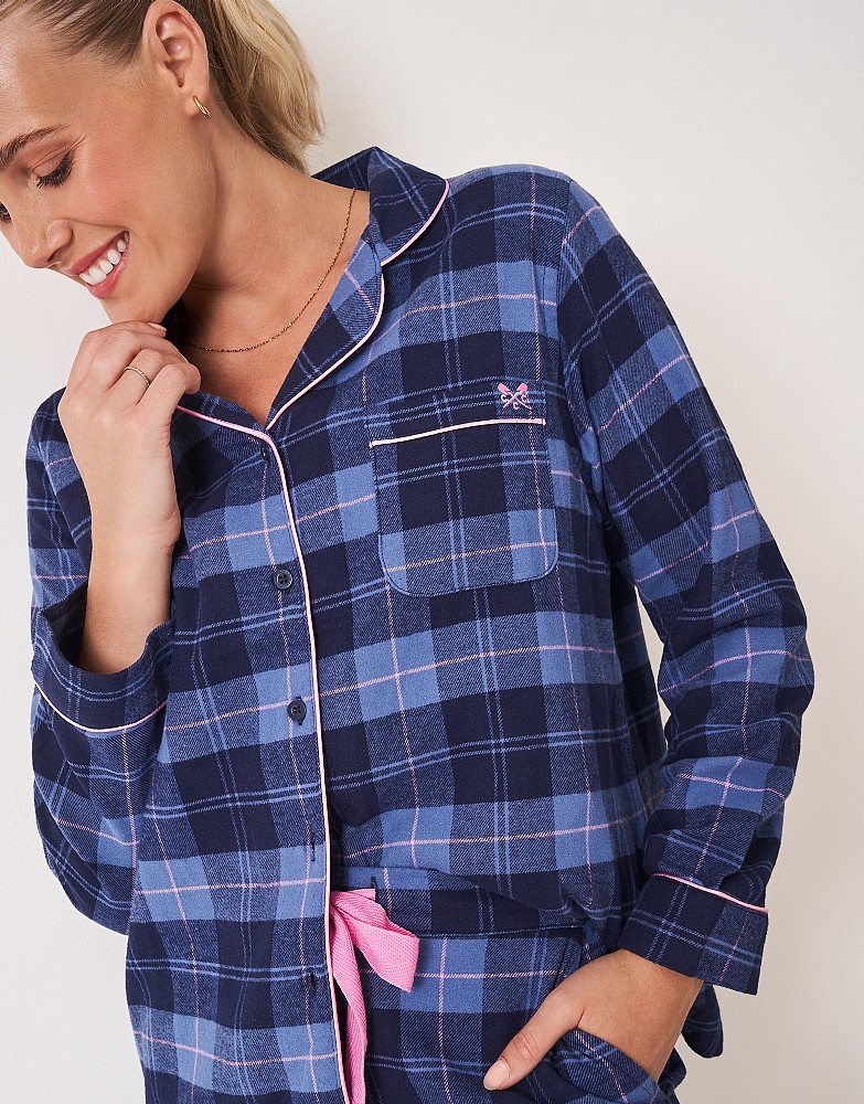 Check PJ Set in Navy & Pink