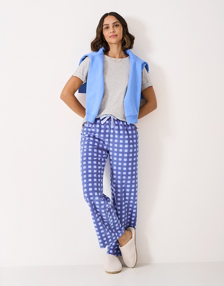 Supersoft Gingham Lounge Bottoms in Blue