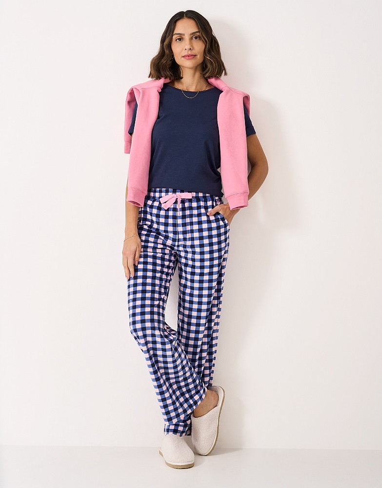 Supersoft Lounge Bottoms in Navy Pink Check
