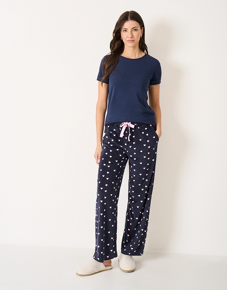 Supersoft Lounge Bottoms in Navy Heart Print