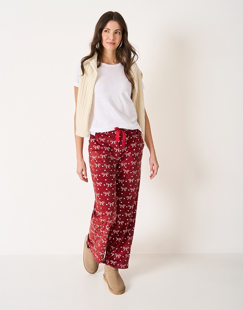 Supersoft Lounge Bottoms in Red Bow Print