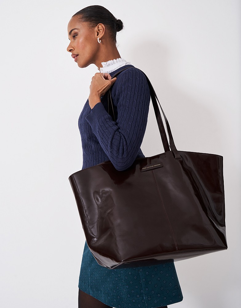 Large Leather Tote Bag in Chocolate