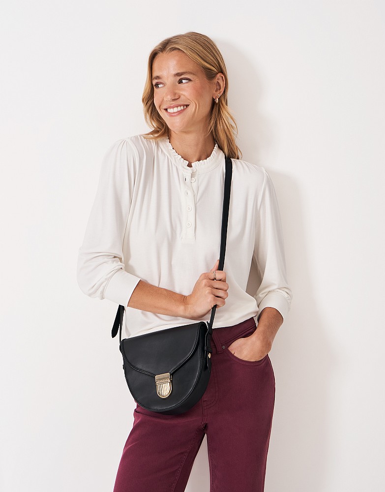 Mini Leather Satchel in Black